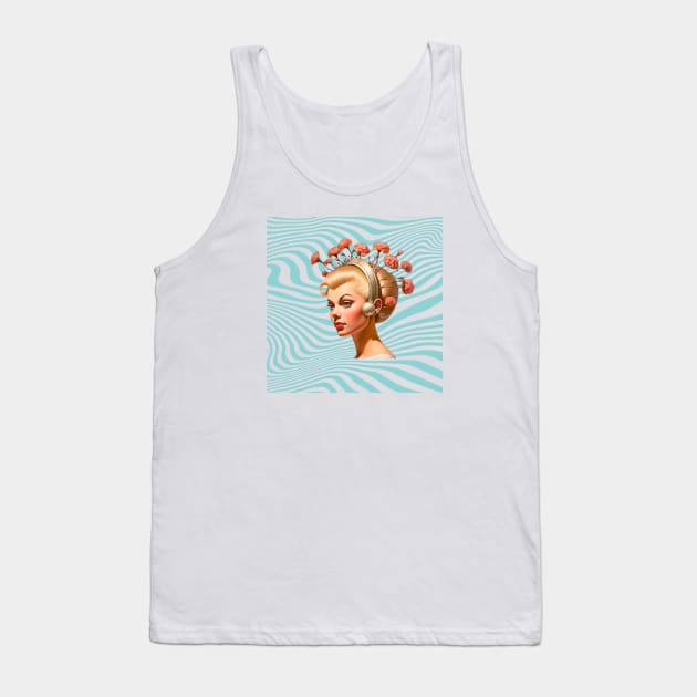 Trippy Dreamgirl, Flowergirl Floating in Psychedelic Waters Tank Top by Nebula Nexus